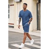 image:imageCOOFANDY Mens Waffle Shirt and Shorts Set 2 Piece Outfits Casual Summer Tracksuits Set with PocketsBlue