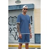 image:imageCOOFANDY Mens Waffle Shirt and Shorts Set 2 Piece Outfits Casual Summer Tracksuits Set with PocketsBlue