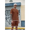 image:imageCOOFANDY Mens Waffle Shirt and Shorts Set 2 Piece Outfits Casual Summer Tracksuits Set with PocketsBrown