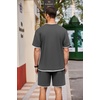 image:imageCOOFANDY Mens Waffle Shirt and Shorts Set 2 Piece Outfits Casual Summer Tracksuits Set with PocketsDark Grey