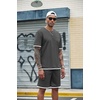 image:imageCOOFANDY Mens Waffle Shirt and Shorts Set 2 Piece Outfits Casual Summer Tracksuits Set with PocketsDark Grey