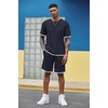 image:imageCOOFANDY Mens Waffle Shirt and Shorts Set 2 Piece Outfits Casual Summer Tracksuits Set with PocketsNavy Blue