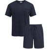 image:imageCOOFANDY Mens Waffle Shirt and Shorts Set 2 Piece Outfits Casual Summer Tracksuits Set with PocketsNavy Blue