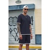 image:imageCOOFANDY Mens Waffle Shirt and Shorts Set 2 Piece Outfits Casual Summer Tracksuits Set with PocketsNavy Blue