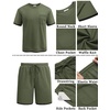 image:imageCOOFANDY Mens Waffle Shirt and Shorts Set 2 Piece Outfits Casual Summer Tracksuits Set with PocketsOlive Green
