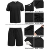 image:imageCOOFANDY Mens Waffle Shirt and Shorts Set 2 Piece Outfits Casual Summer Tracksuits Set with PocketsPure Black