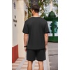 image:imageCOOFANDY Mens Waffle Shirt and Shorts Set 2 Piece Outfits Casual Summer Tracksuits Set with PocketsPure Black