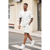 image:imageCOOFANDY Mens Waffle Shirt and Shorts Set 2 Piece Outfits Casual Summer Tracksuits Set with PocketsWhite