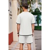 image:imageCOOFANDY Mens Waffle Shirt and Shorts Set 2 Piece Outfits Casual Summer Tracksuits Set with PocketsWhite