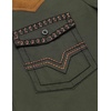 image:imageCOOFANDY Mens Western Cowboy Shirt Embroidered Long Sleeve Slim Fit Casual Cotton Button Down Hippie Shirts with PocketsArmy Green