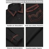 image:imageCOOFANDY Mens Western Cowboy Shirt Embroidered Long Sleeve Slim Fit Casual Cotton Button Down Hippie Shirts with PocketsBlack 2