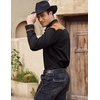 image:imageCOOFANDY Mens Western Cowboy Shirt Embroidered Long Sleeve Slim Fit Casual Cotton Button Down Hippie Shirts with PocketsBlack