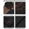 image:imageCOOFANDY Mens Western Cowboy Shirt Embroidered Long Sleeve Slim Fit Casual Cotton Button Down Hippie Shirts with PocketsBlack Dark Brown