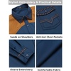 image:imageCOOFANDY Mens Western Cowboy Shirt Embroidered Long Sleeve Slim Fit Casual Cotton Button Down Hippie Shirts with PocketsBlue