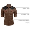 image:imageCOOFANDY Mens Western Cowboy Shirt Embroidered Long Sleeve Slim Fit Casual Cotton Button Down Hippie Shirts with PocketsBrown  Black
