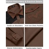image:imageCOOFANDY Mens Western Cowboy Shirt Embroidered Long Sleeve Slim Fit Casual Cotton Button Down Hippie Shirts with PocketsBrown  Black