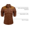 image:imageCOOFANDY Mens Western Cowboy Shirt Embroidered Long Sleeve Slim Fit Casual Cotton Button Down Hippie Shirts with PocketsCoffee