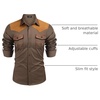 image:imageCOOFANDY Mens Western Cowboy Shirt Embroidered Long Sleeve Slim Fit Casual Cotton Button Down Hippie Shirts with PocketsKhaki