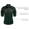 image:imageCOOFANDY Mens Western Cowboy Shirt Embroidered Long Sleeve Slim Fit Casual Cotton Button Down Hippie Shirts with PocketsLake Green