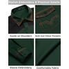 image:imageCOOFANDY Mens Western Cowboy Shirt Embroidered Long Sleeve Slim Fit Casual Cotton Button Down Hippie Shirts with PocketsLake Green