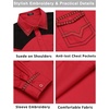 image:imageCOOFANDY Mens Western Cowboy Shirt Embroidered Long Sleeve Slim Fit Casual Cotton Button Down Hippie Shirts with PocketsRed