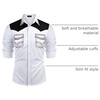 image:imageCOOFANDY Mens Western Cowboy Shirt Embroidered Long Sleeve Slim Fit Casual Cotton Button Down Hippie Shirts with PocketsWhite