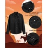 image:imageCOOFANDY Mens Western Cowboy Shirts Long Sleeve Cotton Casual Button Down Work Shirt with Pockets01black