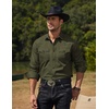image:imageCOOFANDY Mens Western Cowboy Shirts Long Sleeve Cotton Casual Button Down Work Shirt with PocketsArmy Green
