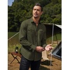 image:imageCOOFANDY Mens Western Cowboy Shirts Long Sleeve Cotton Casual Button Down Work Shirt with PocketsArmy Green