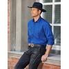 image:imageCOOFANDY Mens Western Cowboy Shirts Long Sleeve Cotton Casual Button Down Work Shirt with PocketsFrench Blue