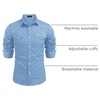 image:imageCOOFANDY Mens Western Cowboy Shirts Long Sleeve Cotton Casual Button Down Work Shirt with PocketsLight Blue
