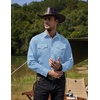 image:imageCOOFANDY Mens Western Cowboy Shirts Long Sleeve Cotton Casual Button Down Work Shirt with PocketsLight Blue