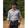 image:imageCOOFANDY Mens Western Cowboy Shirts Long Sleeve Cotton Casual Button Down Work Shirt with PocketsLight Grey