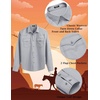 image:imageCOOFANDY Mens Western Cowboy Shirts Long Sleeve Cotton Casual Button Down Work Shirt with PocketsLight Grey