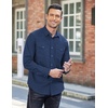 image:imageCOOFANDY Mens Western Cowboy Shirts Long Sleeve Cotton Casual Button Down Work Shirt with PocketsNavy Blue