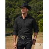 image:imageCOOFANDY Mens Western Cowboy Shirts Long Sleeve Cotton Casual Button Down Work Shirt with PocketsSolid Black