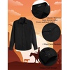 image:imageCOOFANDY Mens Western Cowboy Shirts Long Sleeve Cotton Casual Button Down Work Shirt with PocketsSolid Black