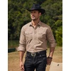 image:imageCOOFANDY Mens Western Cowboy Shirts Long Sleeve Cotton Casual Button Down Work Shirt with PocketsSolid Dark Khaki