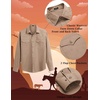 image:imageCOOFANDY Mens Western Cowboy Shirts Long Sleeve Cotton Casual Button Down Work Shirt with PocketsSolid Dark Khaki