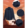 image:imageCOOFANDY Mens Western Cowboy Shirts Long Sleeve Cotton Casual Button Down Work Shirt with PocketsSolid Deep Blue