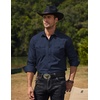 image:imageCOOFANDY Mens Western Cowboy Shirts Long Sleeve Cotton Casual Button Down Work Shirt with PocketsSolid Deep Blue