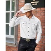 image:imageCOOFANDY Mens Western Cowboy Shirts Long Sleeve Cotton Casual Button Down Work Shirt with PocketsSolid White