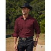 image:imageCOOFANDY Mens Western Cowboy Shirts Long Sleeve Cotton Casual Button Down Work Shirt with PocketsSolid Wine Red