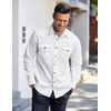 image:imageCOOFANDY Mens Western Cowboy Shirts Long Sleeve Cotton Casual Button Down Work Shirt with PocketsWhite