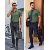 image:imageCOOFANDY Mens Wrinkle Free Dress Shirt Polka Dot Short Sleeve Button Down Business Casual ShirtsArmy Green