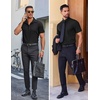 image:imageCOOFANDY Mens Wrinkle Free Dress Shirt Polka Dot Short Sleeve Button Down Business Casual ShirtsBlack