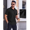 image:imageCOOFANDY Mens Wrinkle Free Dress Shirt Polka Dot Short Sleeve Button Down Business Casual ShirtsBlack