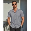 image:imageCOOFANDY Mens Wrinkle Free Dress Shirt Polka Dot Short Sleeve Button Down Business Casual ShirtsBlacksquare