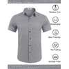 image:imageCOOFANDY Mens Wrinkle Free Dress Shirt Polka Dot Short Sleeve Button Down Business Casual ShirtsBlacksquare