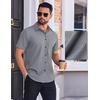 image:imageCOOFANDY Mens Wrinkle Free Dress Shirt Polka Dot Short Sleeve Button Down Business Casual ShirtsBlacksquare